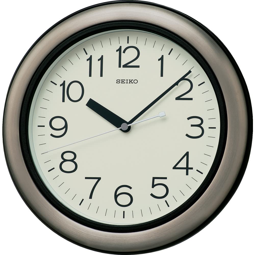 Настенные аналоговые часы Seiko Улучшенные Подходят для кухни Металл KS463S Часы, Водонепроницаемые, Влагозащищенные, Пылезащищенные, и Ванной комнаты, Рамка,