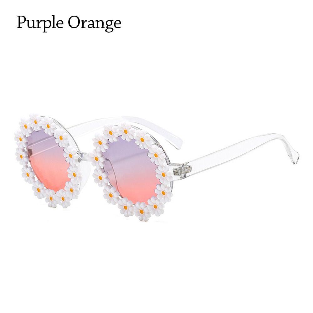 Fashion Disco Party Flower Sun Glasses Round Frame Daisy Sunglasses for Women Shades
