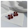 Retro Red Earrings for Women, Niche Design, High-end Small Fragrance Style Earrings, Flower Earrings