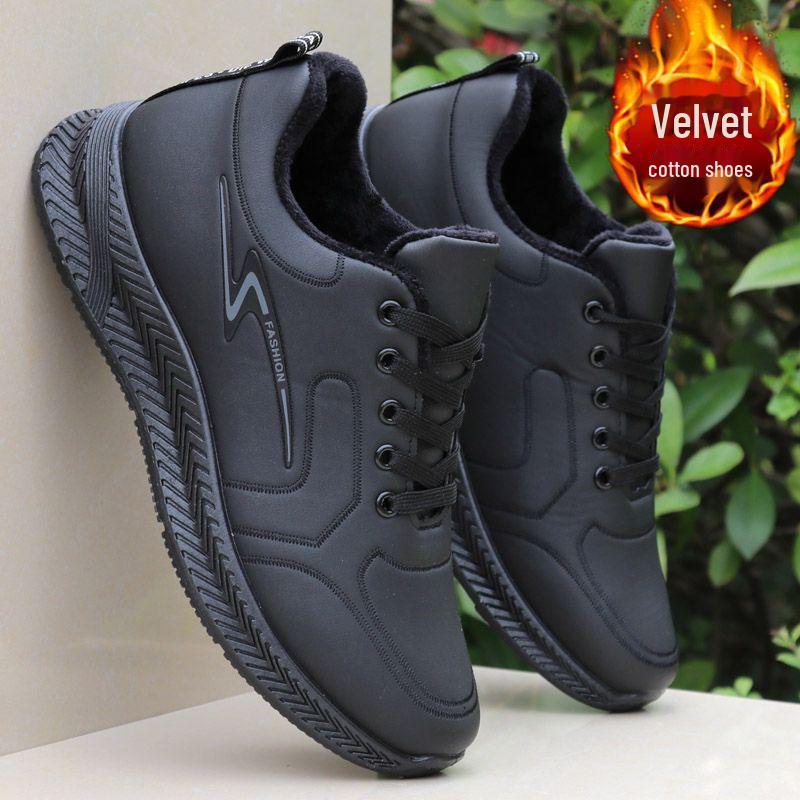 Men's Waterproof Leather Winter Running Shoes with Extra Warmth