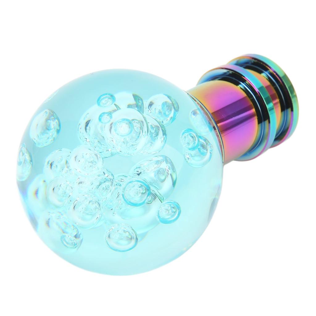 Gear Shift Knob with M8 M10 M12 Adapter Universal Acrylic Transparent Bubble Style Shifter Head for Car Light Blue