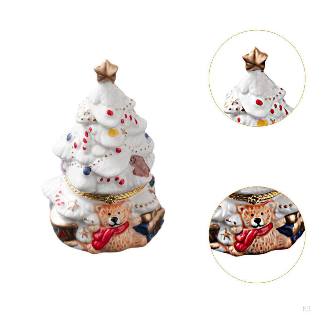 Керамическая шкатулка для украшений на елку для хранения безделушек и подарков