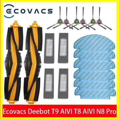 HEPA-фильтр Боковая щетка Основная щетка Салфетки для швабры для ECOVACS Deebot T9 AIVI T8 AIVI N8 Pro 920 950 Запчасти для пылесоса