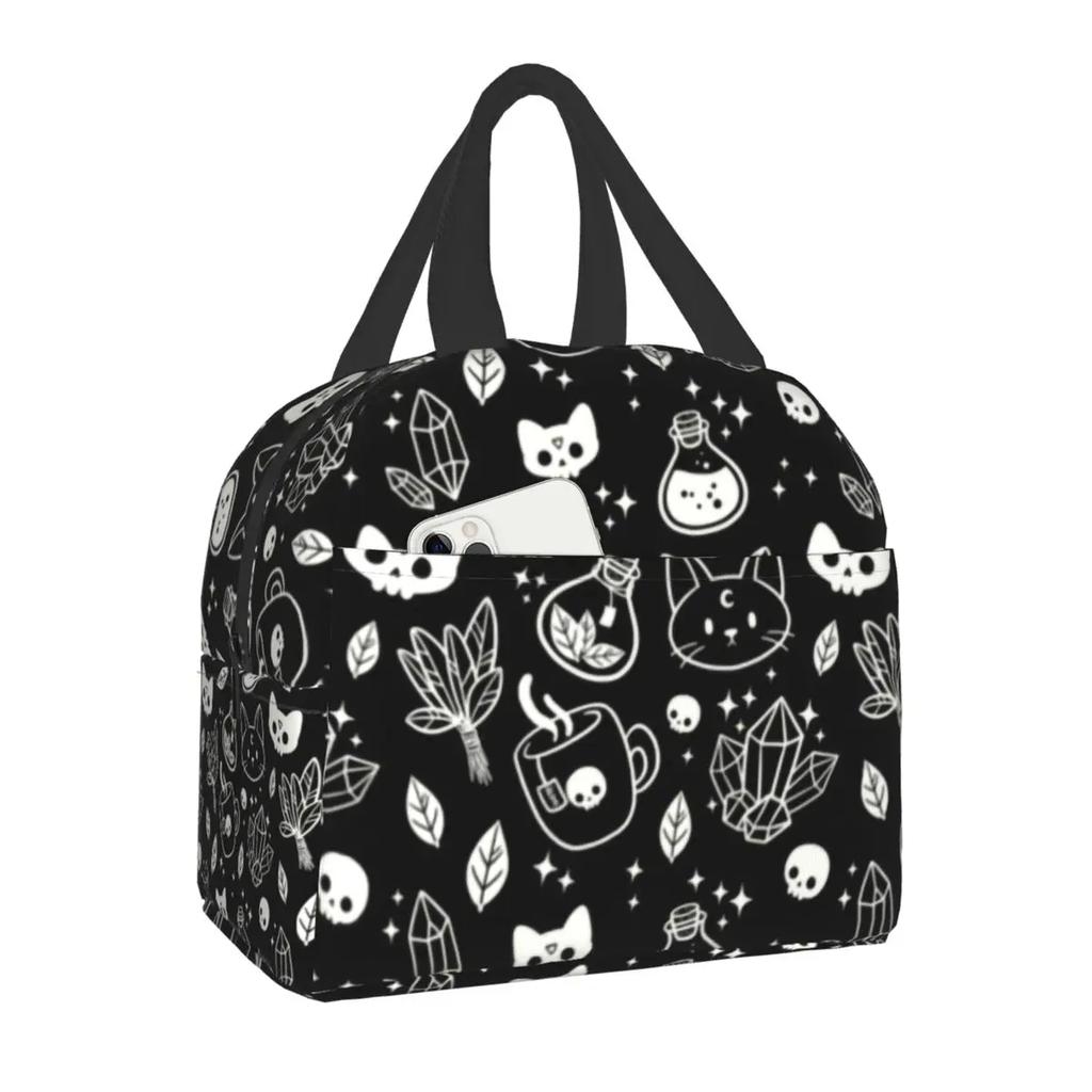 Индивидуальная Ведьминская Вещь Текстурированная Фиолетовая Сумка для Обед Женская Теплая Сумка-Холодильник Изолированные Ланч-Боксы для Детей в Школу