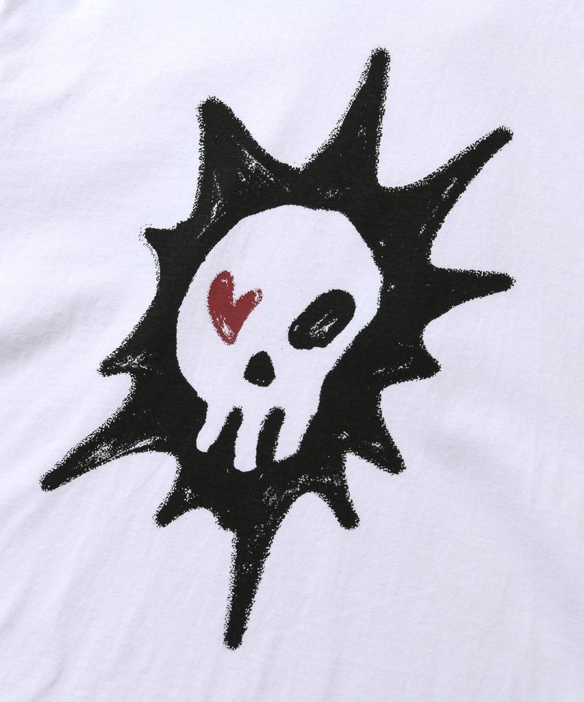AMOU Heart Skull Long Sleeve White