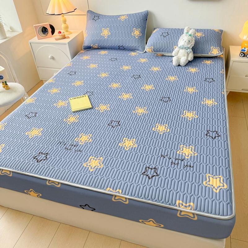 1 шт. латексный толстый стеганый наматрасник, летний дышащий крутой противоскользящий простынь на подкладке, милый чехол на кровать, наволочка в комплект не входит