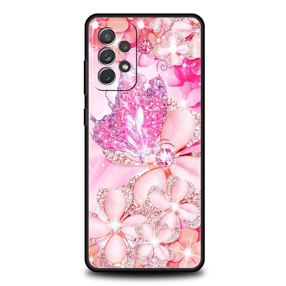 Чехол-бабочка с кристаллами для Samsung A24 A12 A14 A32 A50 A70 A20E A20S A10 A10S A22 A30 A40 A34 A54 A42 A52 5G A02S A04s A72