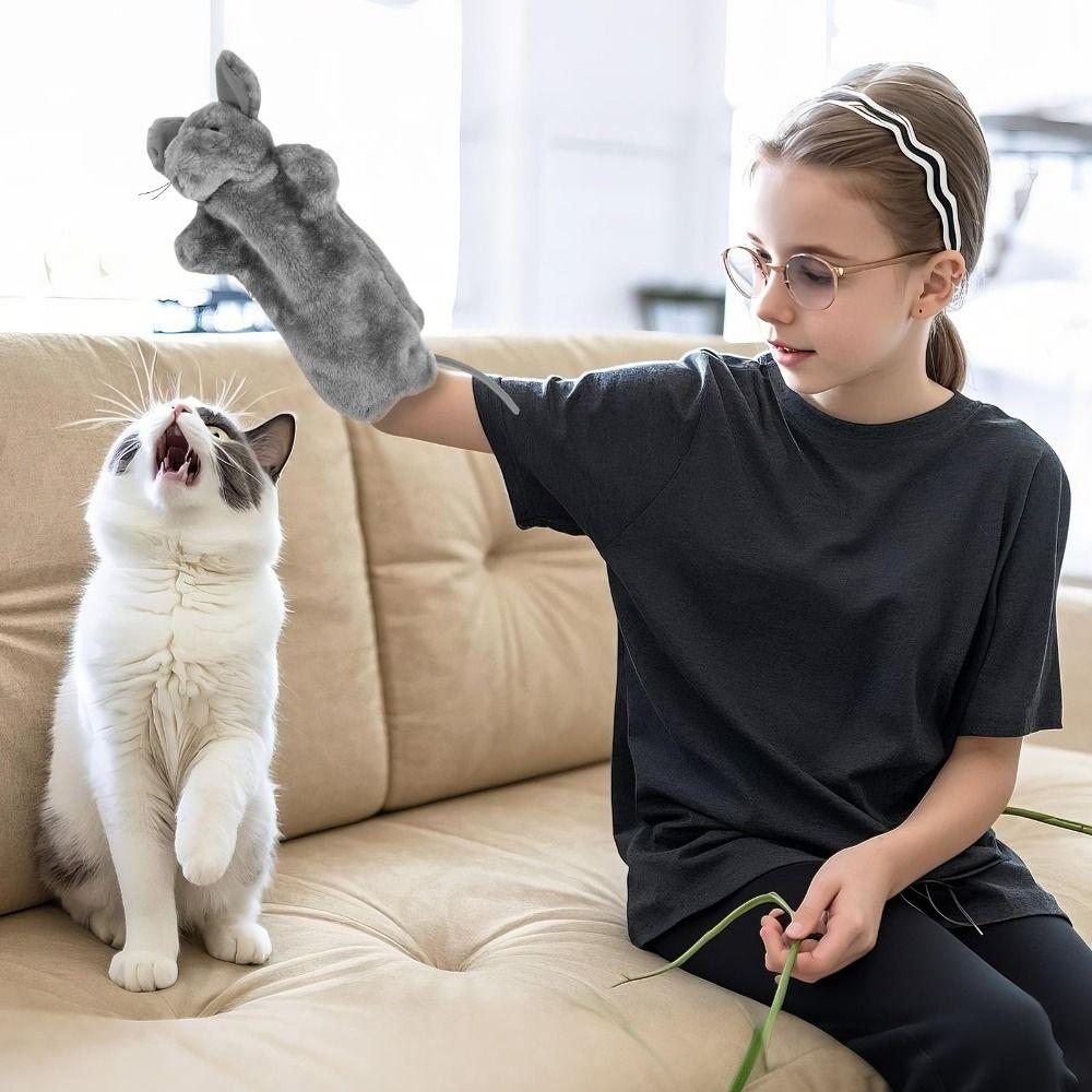 Веселая игра Интерактивная перчатка Игрушки для кошек Плюшевая перчатка для борьбы с кошкой Ручные куклы Для дома