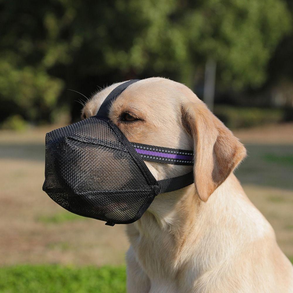 Adjustable Pet Dog Muzzles Breathable Dog Mesh Mouth Mask Dog Mouth Cover for Anti-eating