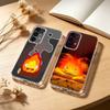 Аниме C-Calcifer-ES Милый чехол для телефона для Samsung S25,24,21,22,23,30,Ultra,20,Plus,Fe,Lite,Note Прозрачный чехол