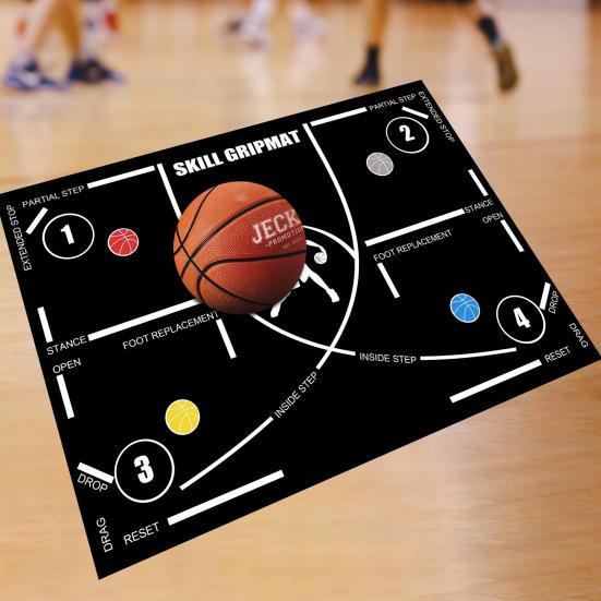 Портативный баскетбольный коврик для ног, нескользящий, бесшумный, игрок всех уровней, ловкость, тренировочный напольный коврик, оборудование для фитнеса