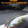 Для Porsche 911 2025 2 шт. Прозрачная или дымчато-черная защитная пленка на фары автомобиля Наклейка из ТПУ