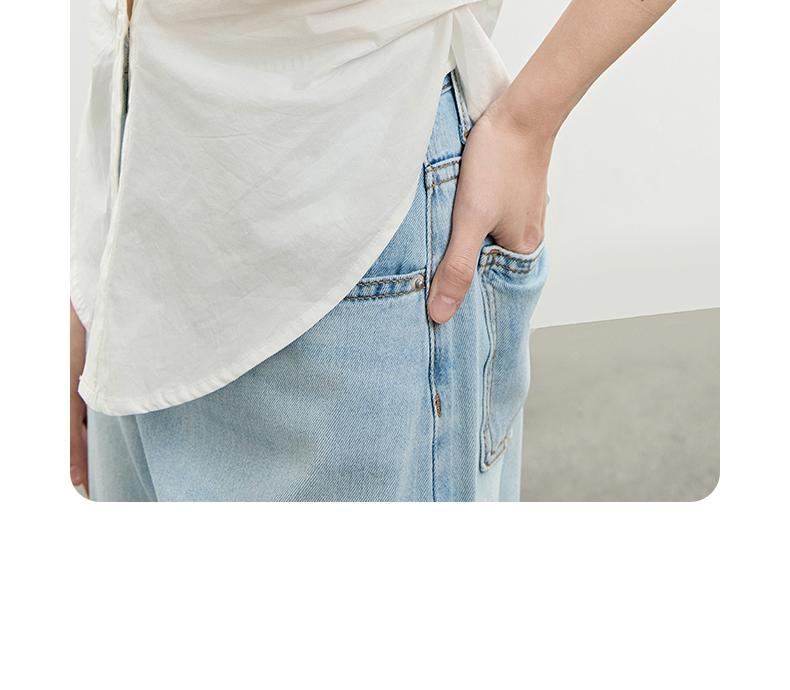 Qianwen Cross Ruffled Sleeve Shirt