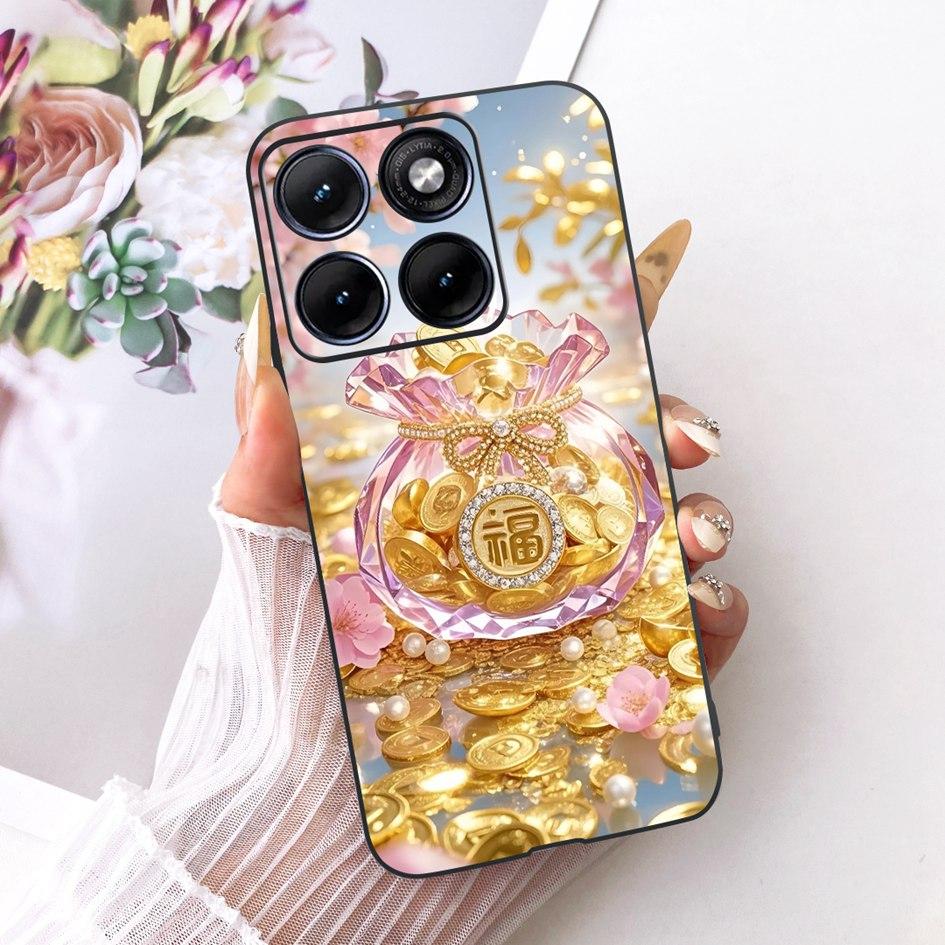 For Funda Motorola Edge 70 Fusion 2026 Phone Case New Fashion Flower Bow Soft Black Silicone Cover For Moto Edge 70Fusion+ Cases