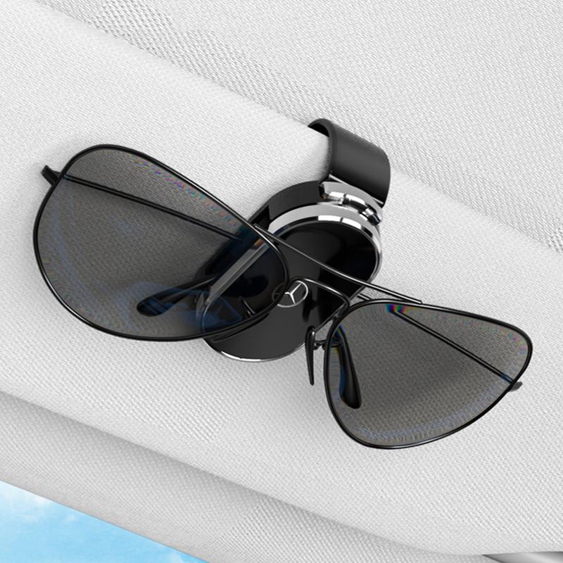 Car Glasses Storage Clip Holder Sun Visor Sunglasses Clamp Hubcap For Mercedes Benz AMG GLE GLC CLA GLK W206 W204 W205 W211 W203 DQRST1