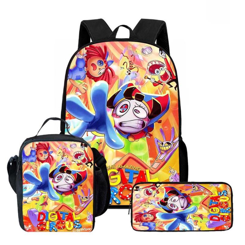 Kids Cartoon Backpack Set With Lunch Bag Pencil Case - Lightweight Ergonomic School Grades 1-6