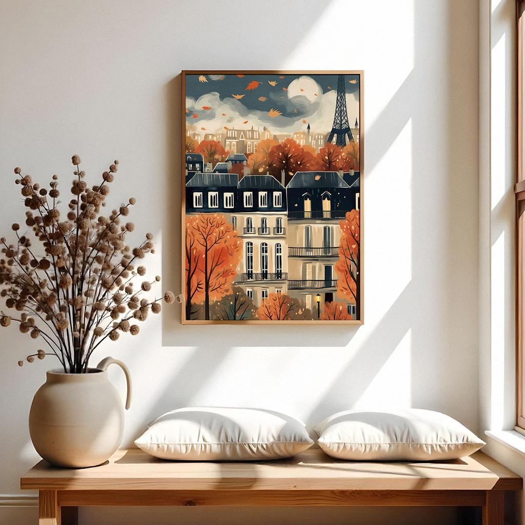 Plakat ilustracja Paryż jesień