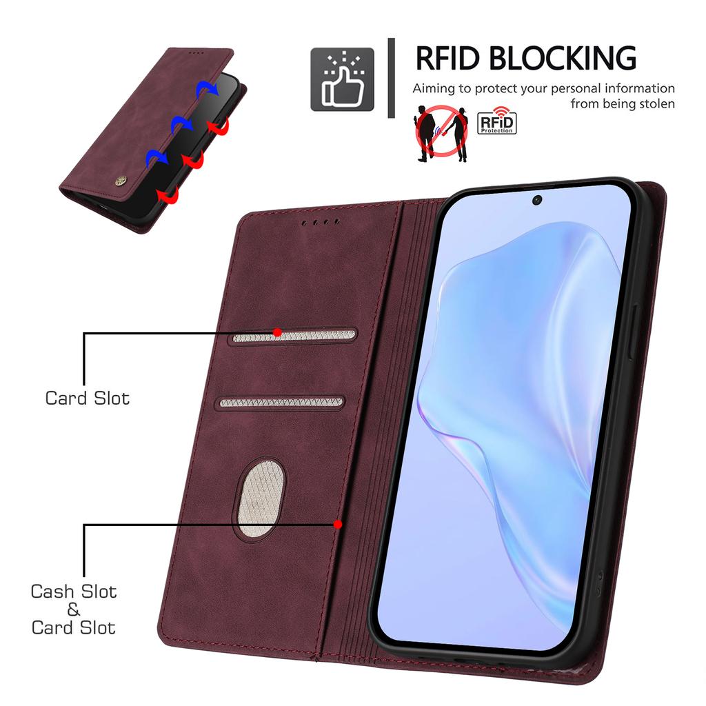 Wallet Case for Galaxy S25 Ultra - Leather/PU, Wine