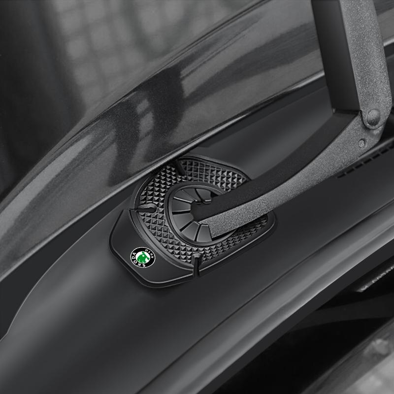 AAABO1 1/2Pcs Car Wiper Hole Protective Covers Debris Leaves Dustproof Sleeve For Skoda Octavia KAMIQ KODIAQ SUPERB RAPID KAROQ FABIA