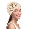 Side Flower Deign Women Headwrap Elegant Head Cover Lightweight Cozy Turban Cap  Hair Loss Cover