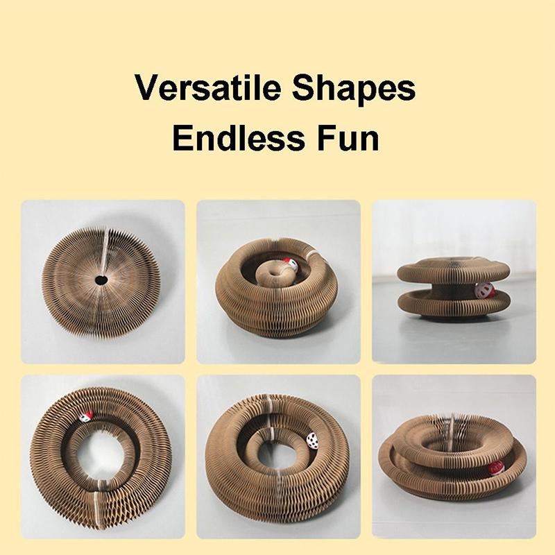 Волшебная кошачья органная доска, игрушка для кошек с мячом, шлифовальный коготь для кошек, рама для лазанья для котенка, круглая гофрированная игрушка для кошек, когтеточка