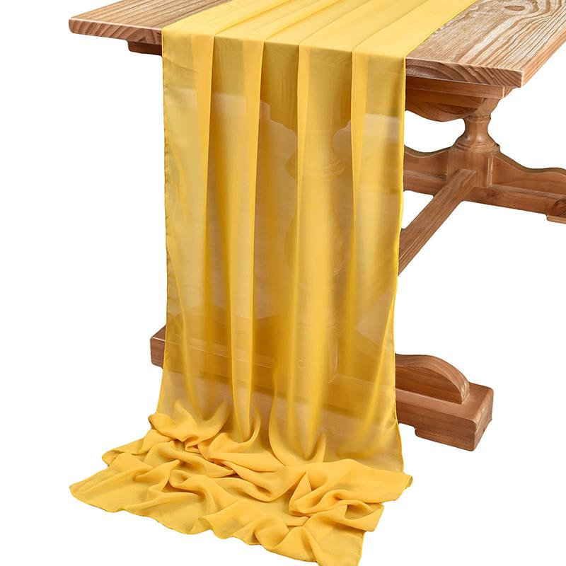 Белая шифоновая дорожка для стола Свадебные украшения для вечеринки по случаю рождения ребенка День рождения Рождество День благодарения Хэллоуин Мероприятия Товары