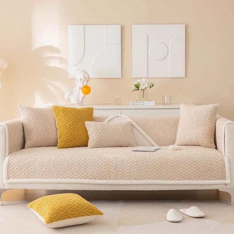 Зимний чехол для дивана с защитой от кошачьих царапин, толстый супермягкий бархатный плюшевый диван-полотенце, секционные L-образные чехлы для диванов для гостиной