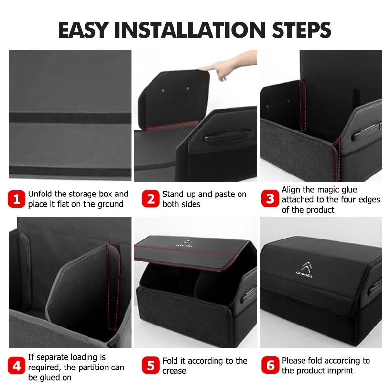 POOR1 Car Trunk Storage Box Multiuse Portable Storage Organizer Tool For Citroen C5 C1 C2 C6 C4L DS3 DS4 DS5 C-Elysee Grand Berlingo