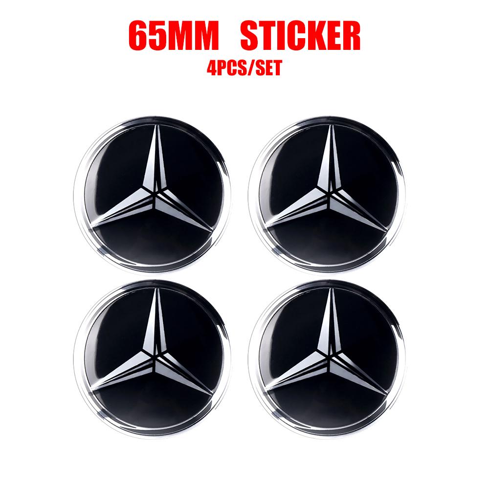 56/60/65mm Aluminum Auto Wheel Center Cap Stickers Benz Badge Tire Accessories For Mercedes Benz G S R C E B A Class E300 S200