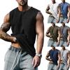Summer New Muscle Men Undershirt Oversize Solid Color Sleeveless Canvas T-shirt Sports Basketball Tank Tops