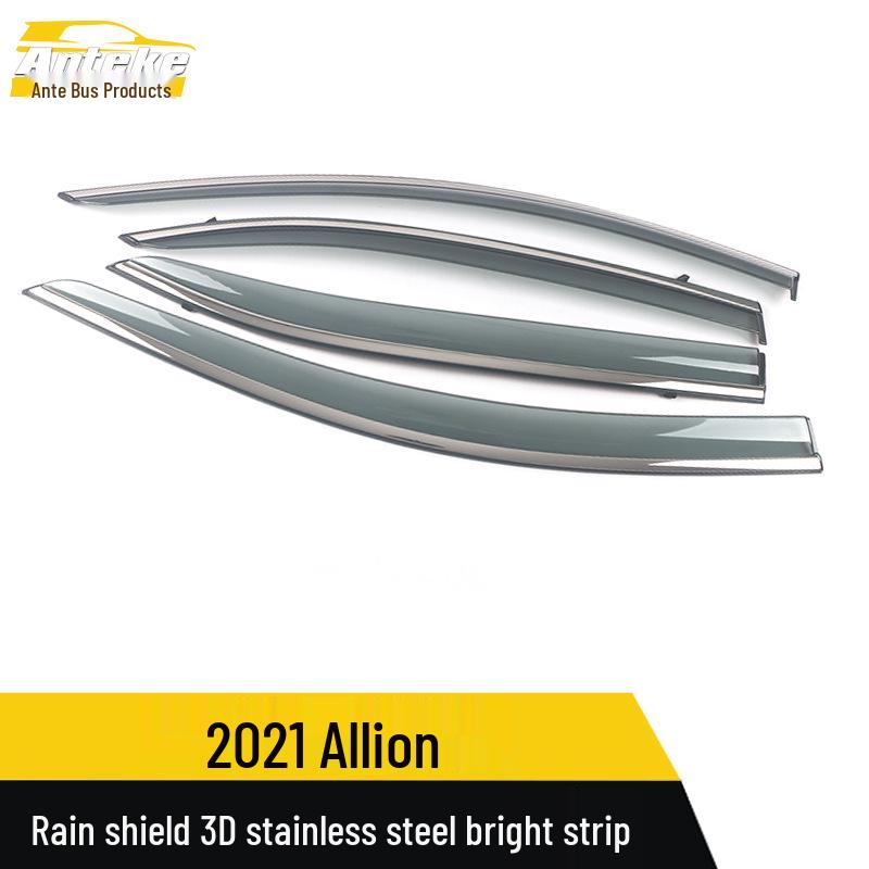Compatible with 21 Asia Lion Models: 3D Stainless Steel Bright Strip Rain Deflector & Shield Decorative Car Accessories.