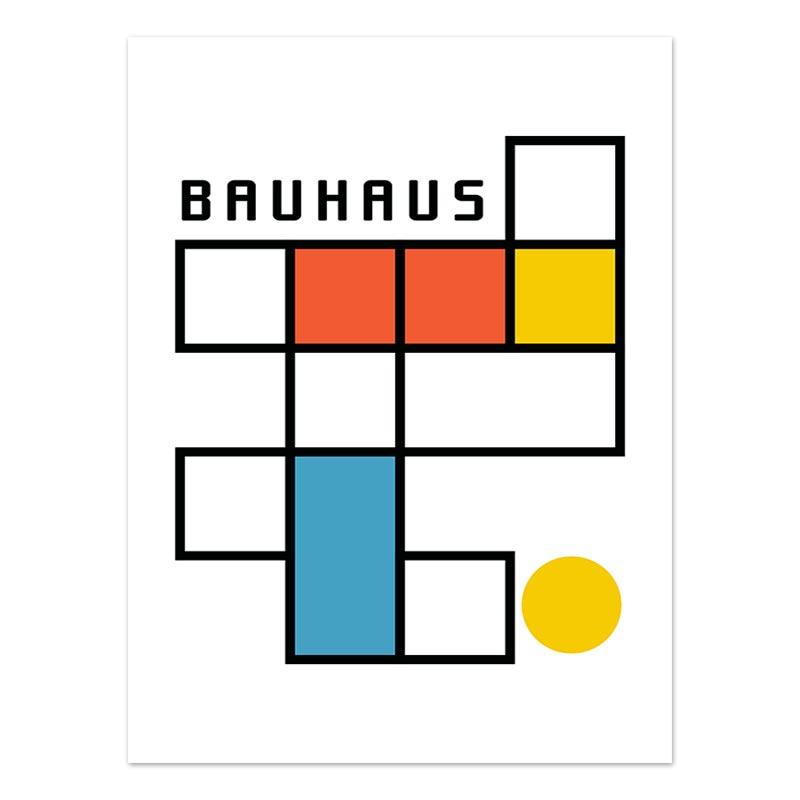 Баухаус минималистичный геометрический красный желтый бежевый постер абстрактный холст картина настенная живопись печать картина гостиная украшение дома