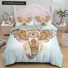 Bohemian Elephant Bedding Sets Queen King Size Colorful 2/3Pcs Duvet Cover Boho Psychedelic Indian Mandala Polyester Quilt Cover