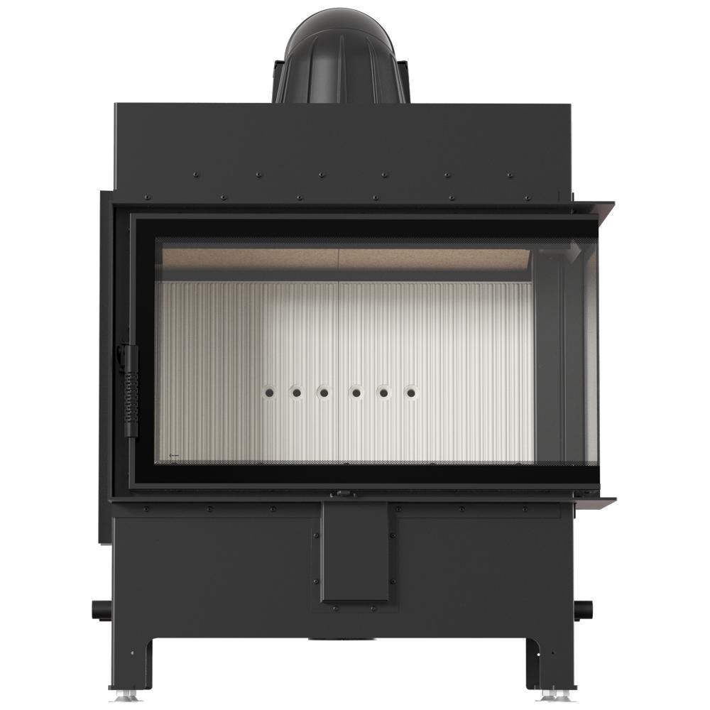 KRATKI LUCY Right Side Air Fireplace Insert 14 kW Ø200 Installation Kit