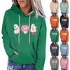 Women's Fashion Casual Long Sleeve Halloween Printed Hooded Sweatshirt