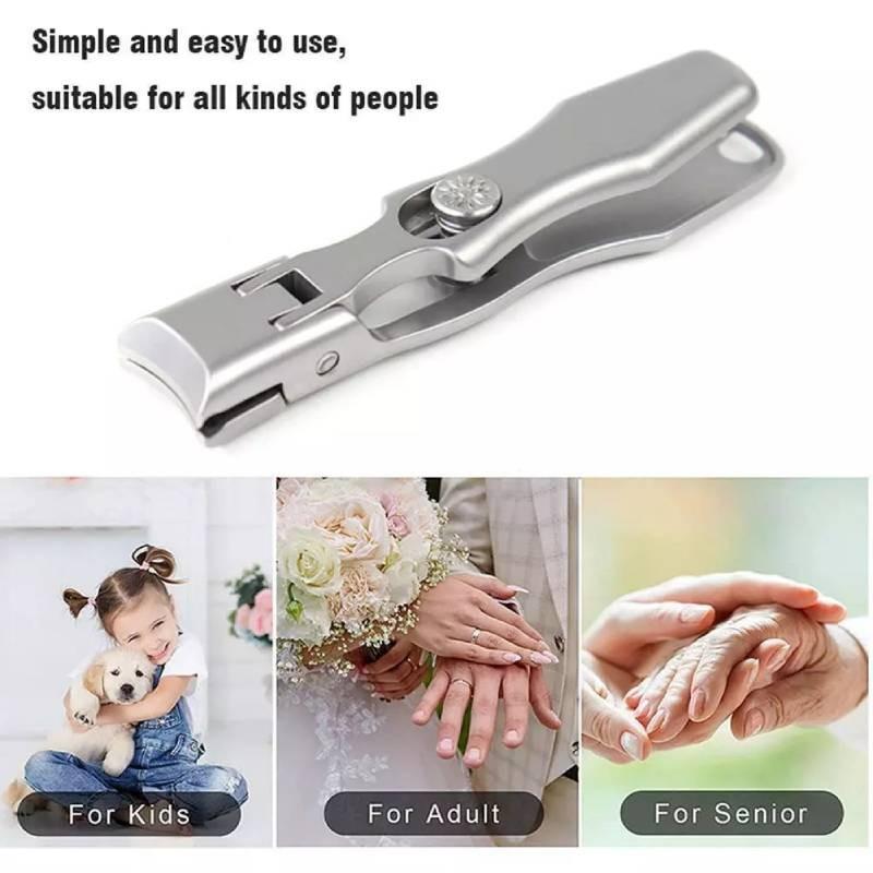 Премиальный набор кусачек для ногтей из нержавеющей стали с защитой от брызг для толстых ногтей в стильном металлическом футляре