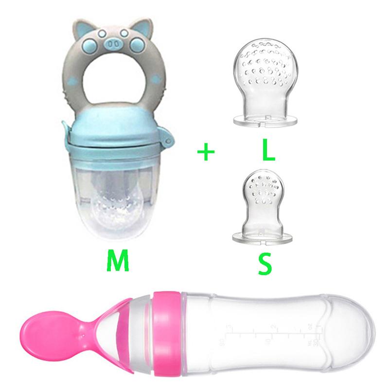 4Pcs/Set Baby Food Pacifier Toddler Nibbler Feeder Cup Boy Girl Fruit Vegetable Feeding Infant Newborn Nipple Soother Bottles
