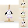 Adorable Plush Dog Keychain With Bowknot Soft Toy Doll Bag Charm In Pink Yellow Green And Purple