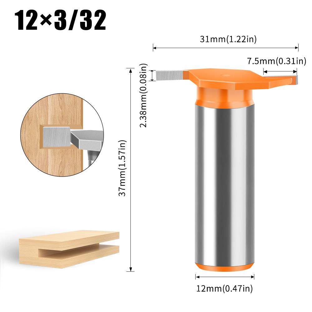 6 Handle 12 Handle T-Shaped Knife Slotted Knife Alloy Slotting Cutter Head Woodworking Milling Cutter Tungsten Steel Cutter Head Woodworking Knife