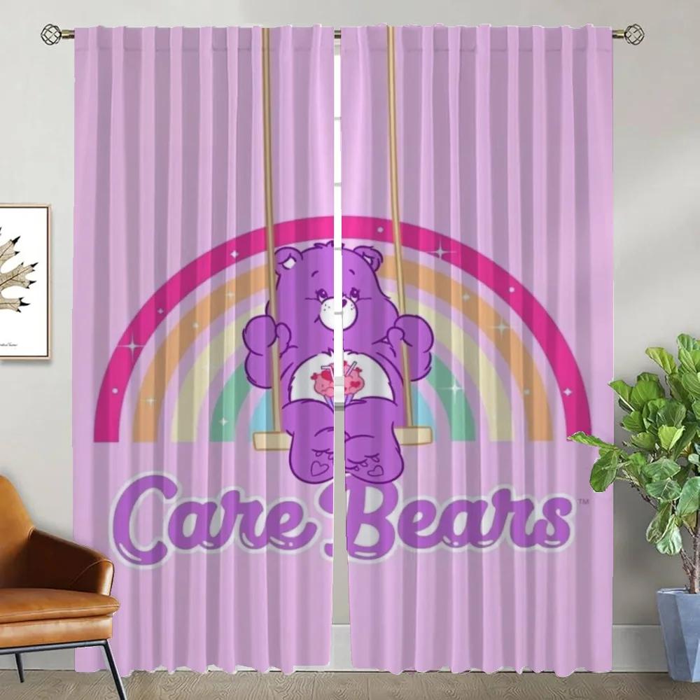 Шторы для комнаты с Care Bears Элегантные Шторы для Комнаты 2 Штуки Блэкаут Штора для Комнаты 2 Панели Хэллоуин Декор Шторы Гостиная Кухня