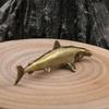 Brass Shark Statue Home Decoration Decor DIY Crafts Copper Sea Animal Ornament Miniature for Living