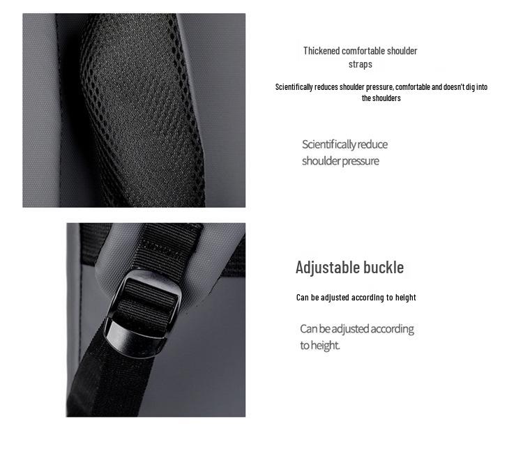 16-дюймовый водонепроницаемый кожаный деловой и туристический рюкзак - Многофункциональный, большая вместимость для игровых ноутбуков