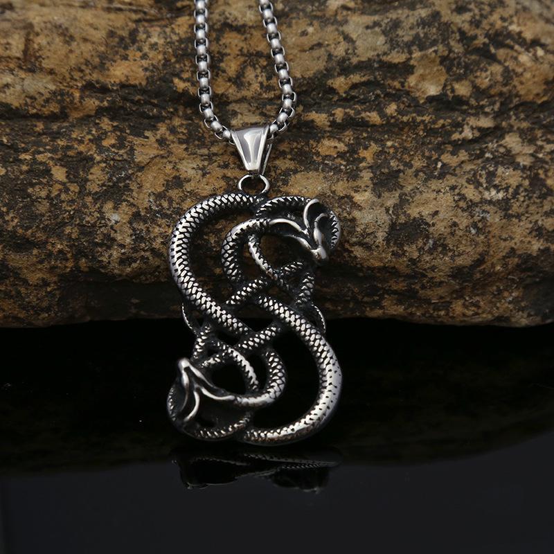 Dragon Titanium Steel Pendant, Retro Men's and Women's Necklace, Nordic Stainless Steel Pendant.