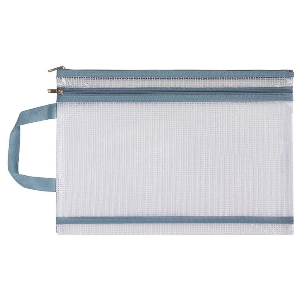 Transparent A4 File Folder Bag Waterproof Document Bag Mesh Zipper Storage Bag  School Office