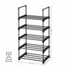 SONGMICS Shoe Rack, 5-Tier, Large Capacity, Slim Design, Dividable for Space-Saving Storage, Keeps Entryway Clean, Black (LSA005B02)