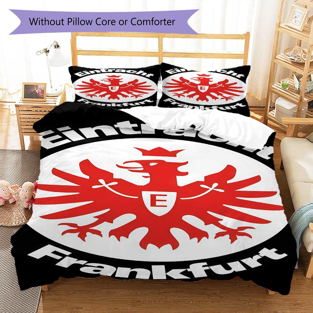 Eintracht Frankfurt Pattern Bedding Quilt Set Quilt Cover Pillowcase Home Decoration Birthday Gift (1 * duvet cover + 2 * pillowcase, without core)