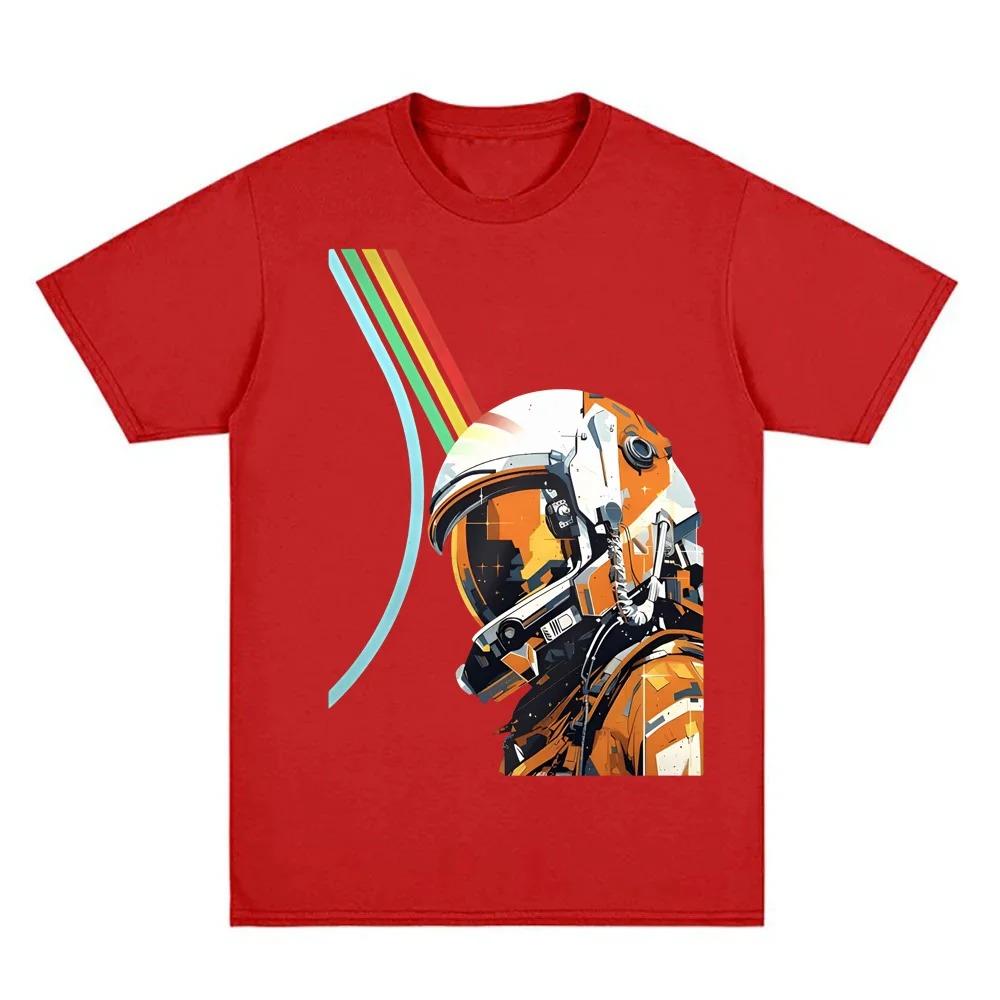 Vintage Astronaut Illustration TShirt 2026 New Style Game Graphic Print 100 Cotton Crew Neck Soft HighQuality Comfortable