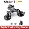 Triple Suction Cup Mount with 1/4'' Standard Thread Adapter for GoPro Hero 13 12 11 10 9 8 DJI OSMO Action 5 4 3 Insta360 SJCAM