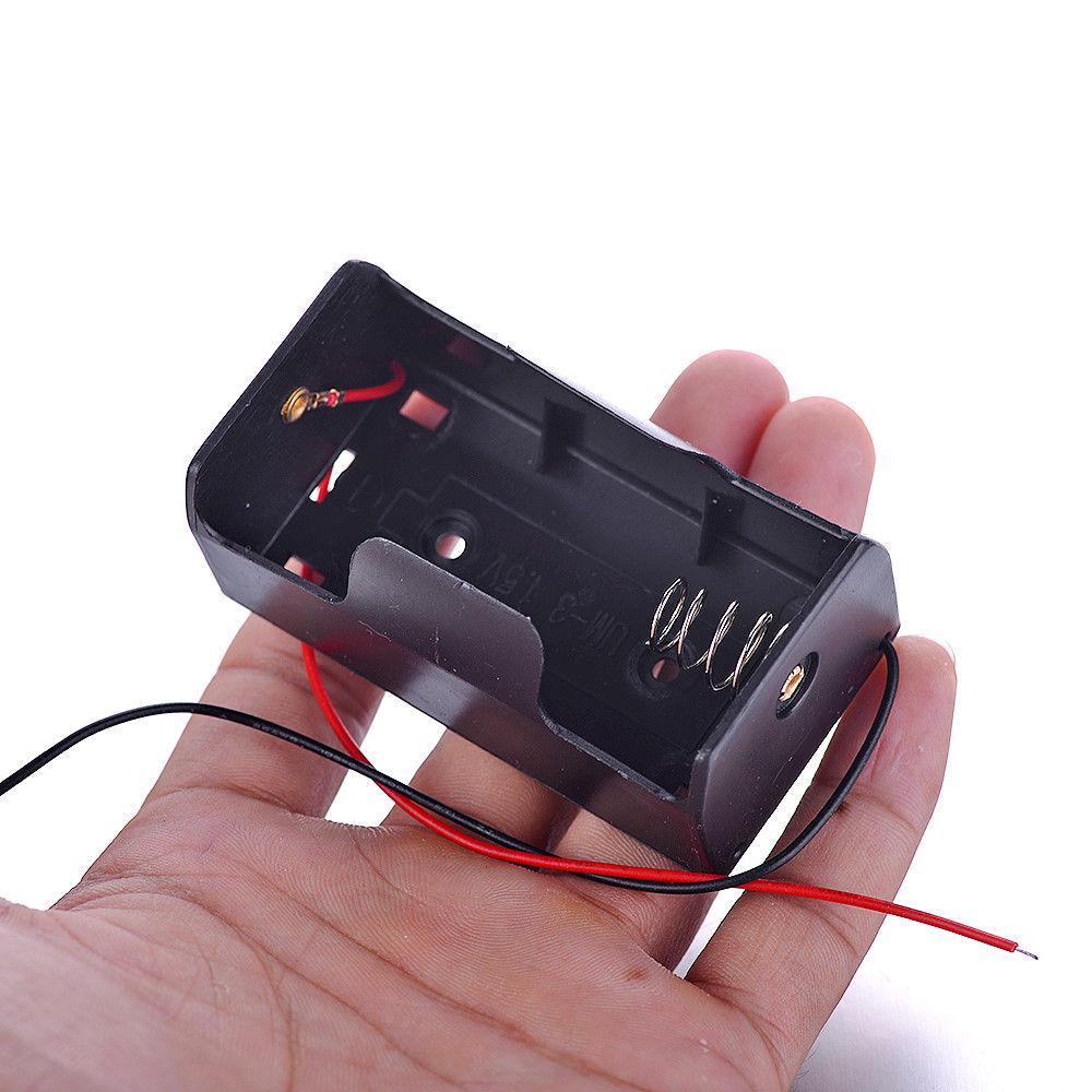 Пластиковый корпус-держатель для батареек D 1.5V с проводами