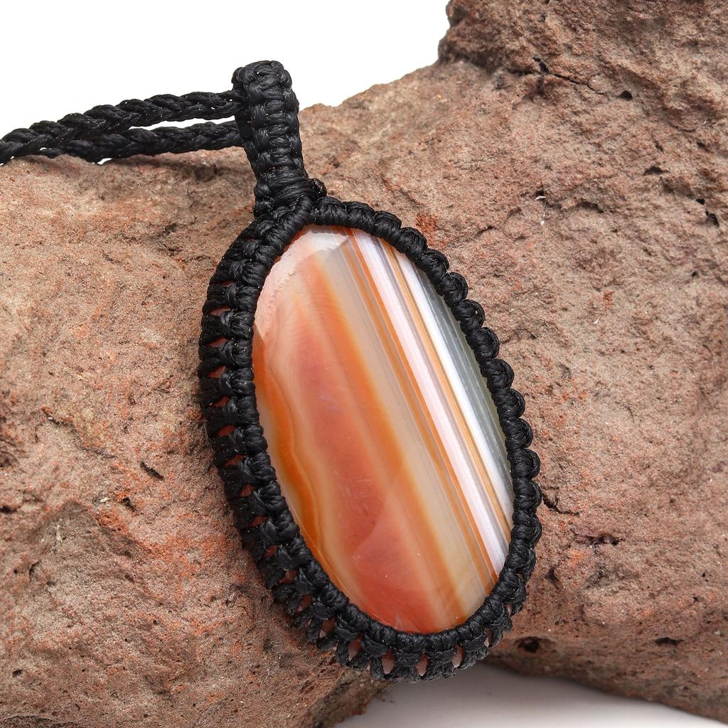 Агатовое ожерелье Красный макраме драгоценный камень Бисерное ожерелье макраме камень красный Ручная работа